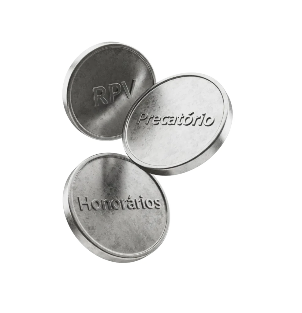Moedas de RPV, Precatório e Honorários em metal